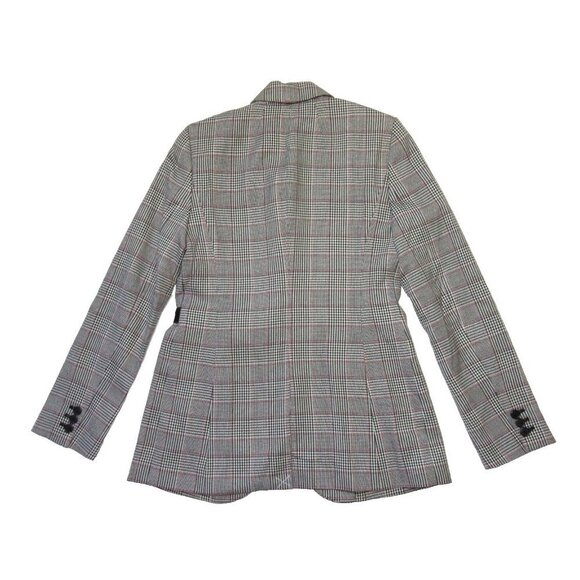 NWT J.Crew Tie-Front Blazer in Gray Red Lady Glen Plaid Jacket 0 - Picture 4 of 4